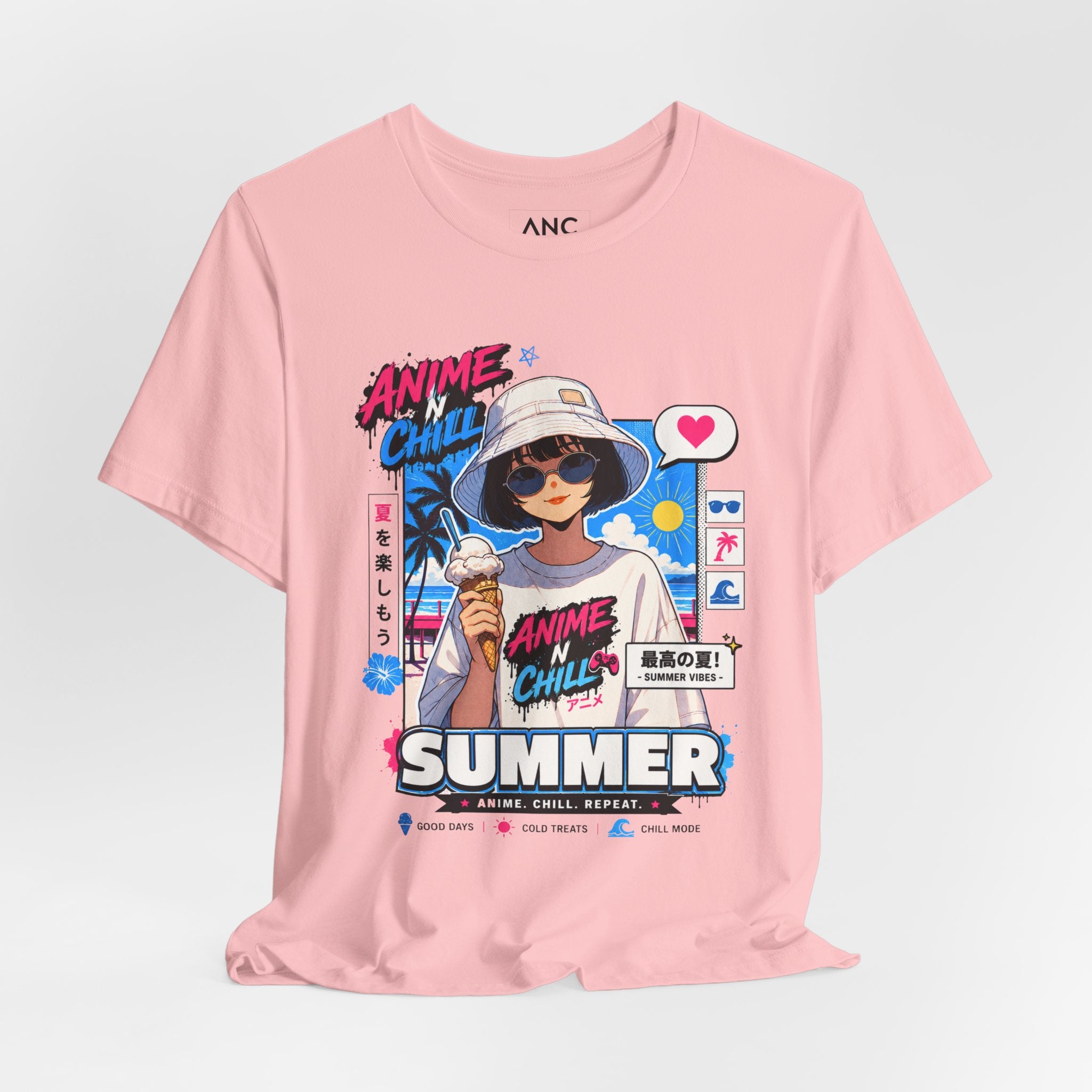 Anime N Chill Ice Cream Tee — Vintage Summer Graphic T-Shirt