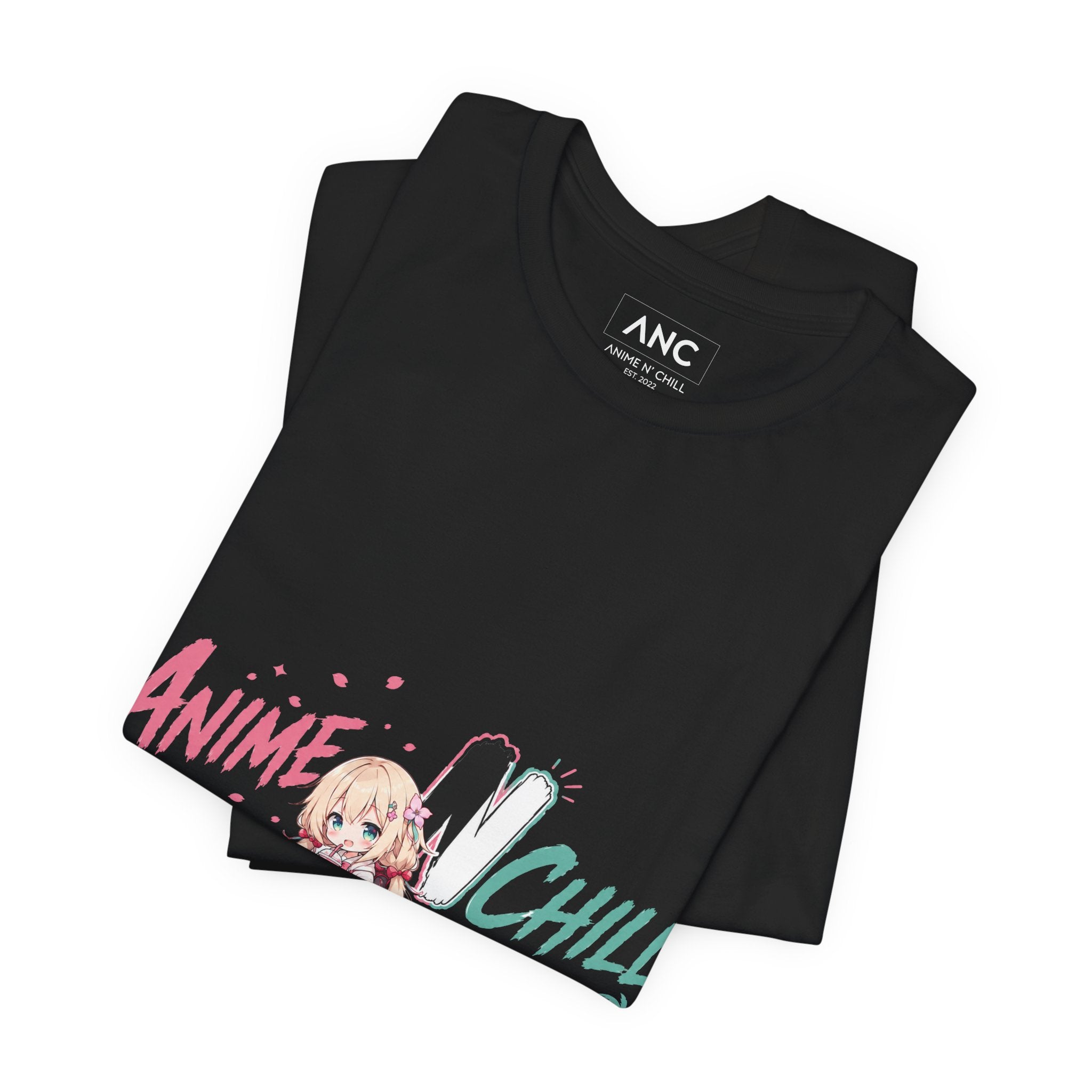 Anime N Chill Tee | Cute Chibi Girl Graphic Shirt | Kawaii Anime Graphic Shirt
