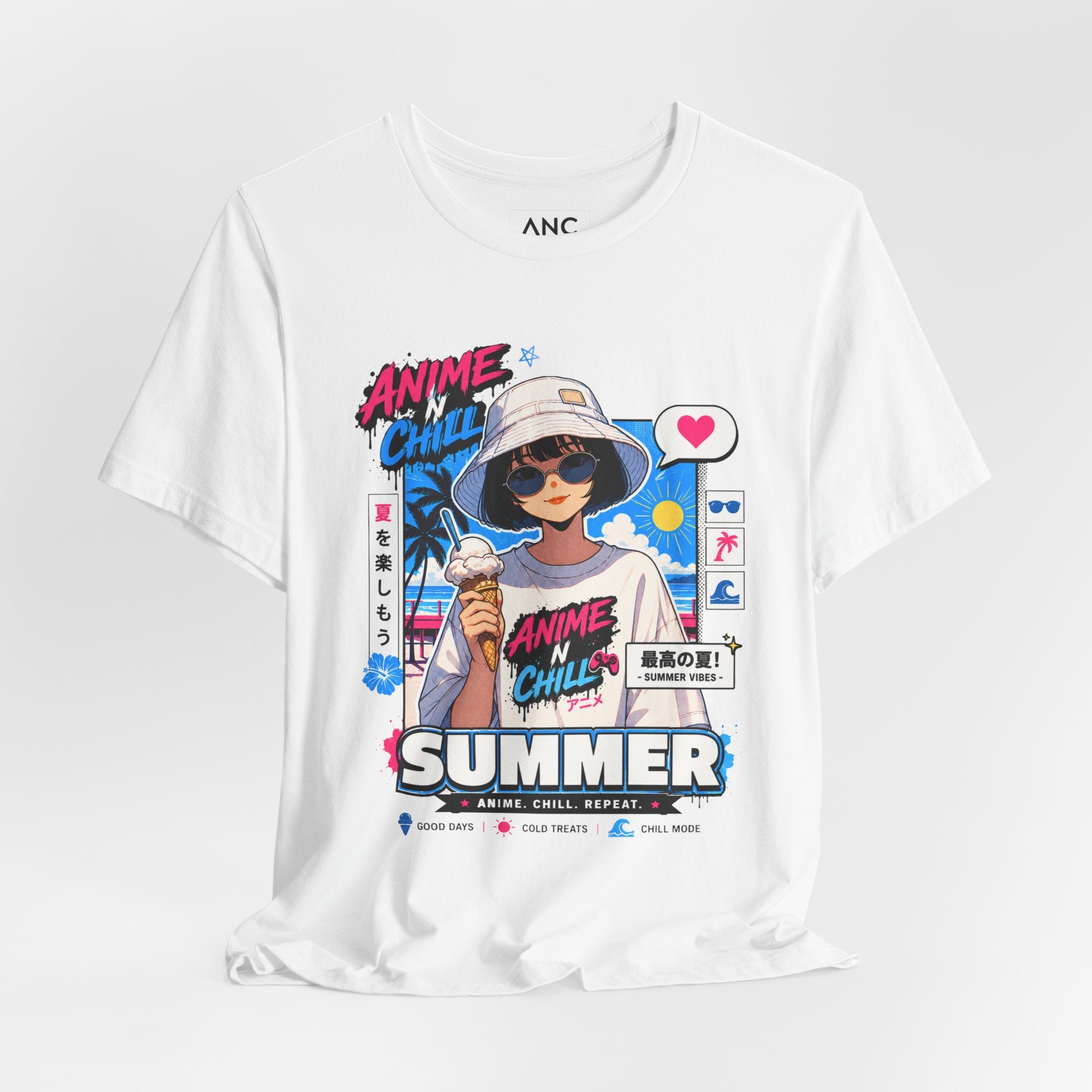 Anime N Chill Ice Cream Tee — Vintage Summer Graphic T-Shirt